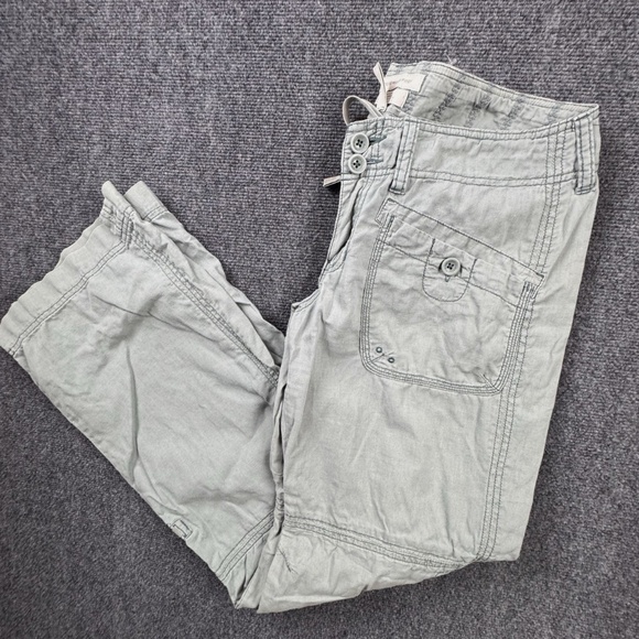 Vintage Y2K Abercrombie & Fitch Cargo Pants Womens Medium Mint Low Rise Bootcut - Picture 15 of 15